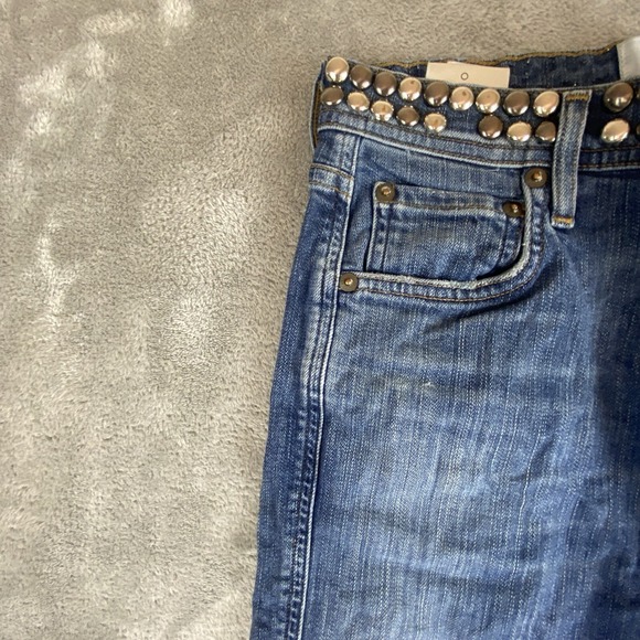 Agolde Roxxane Jeans Womens 27x26 Blue Denim Stretch Hi Rise Skinny Studded Punk - Picture 7 of 16